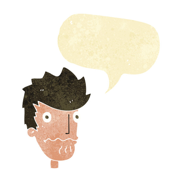 卡通神经质的男人说话冒泡图片下载