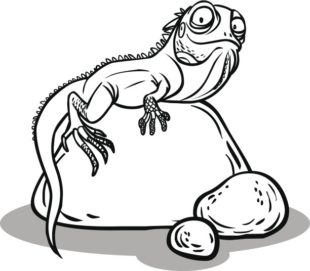 有趣的卡通蜥蜴。矢量图图片下载
