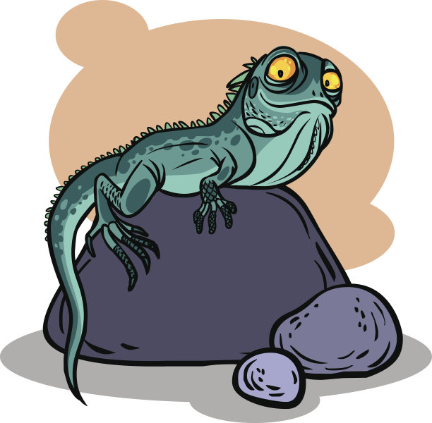 有趣的卡通蜥蜴。矢量图图片下载