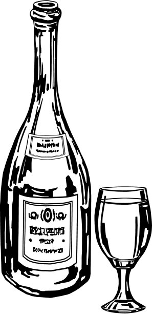 一瓶葡萄酒和一只玻璃杯图片下载