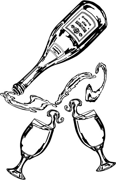 一瓶葡萄酒和玻璃杯图片下载