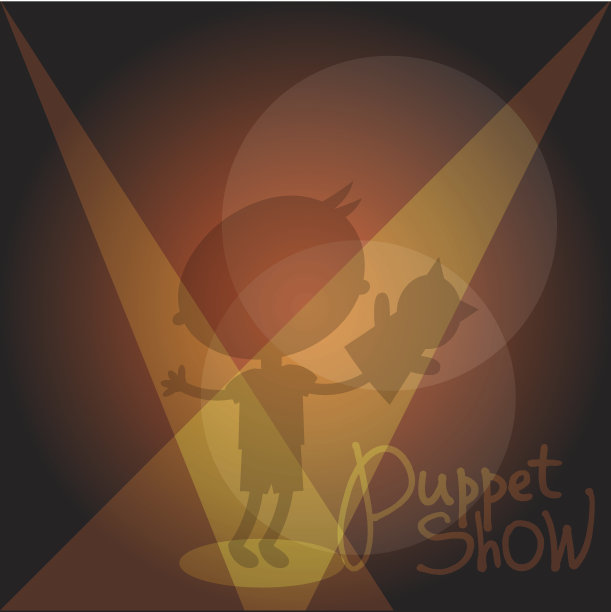 插图小孩子与手偶玩具。向量图片下载