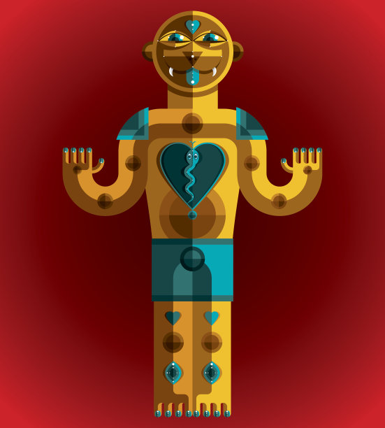 立体主义主题矢量图形插图，现代主义符号。图片下载