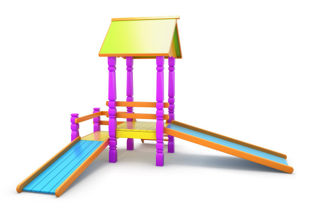 彩色儿童幻灯片孤立在白色图片下载