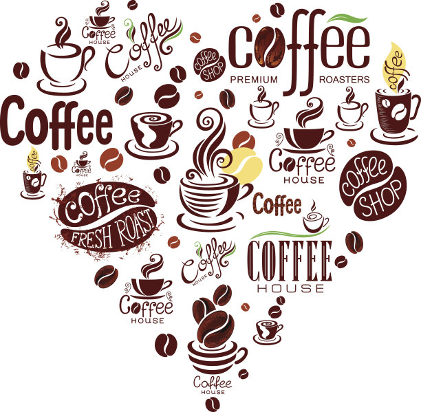 具有咖啡设计元素的概念背景。图片下载