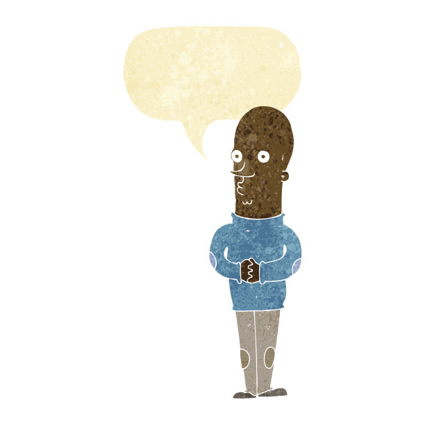 卡通搞笑光头与讲话气泡图片下载