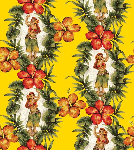 木槿和草裙舞图片下载