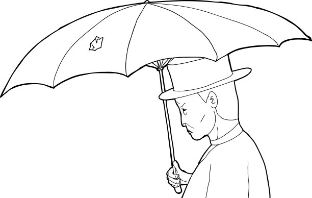 雨伞破损的男子图片下载