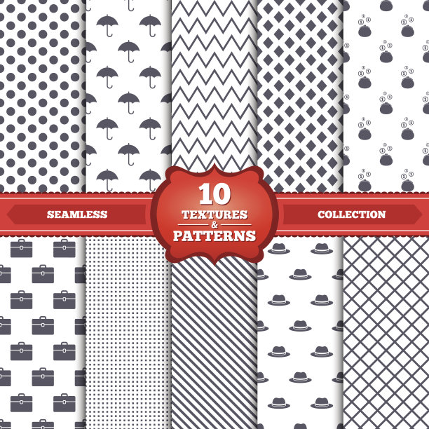 收集十无缝纹理和模式图片下载