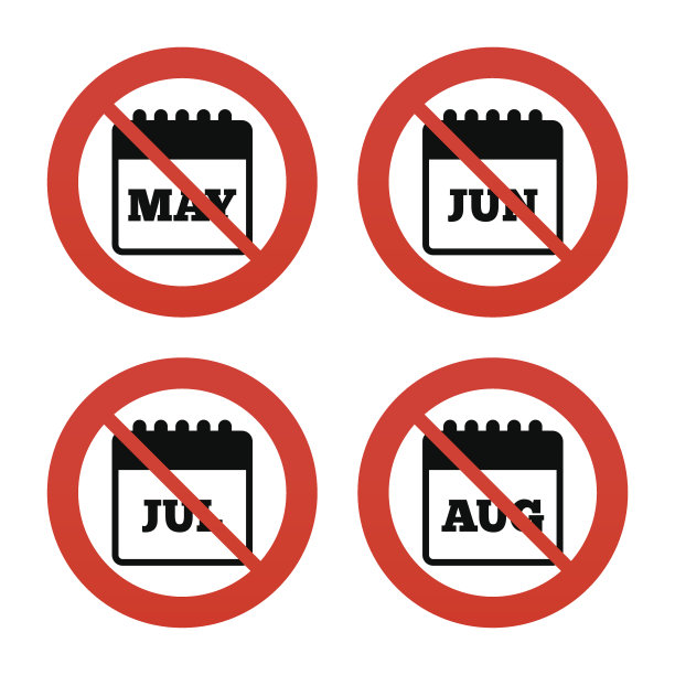 日历。五月，六月，七月和八月图片下载