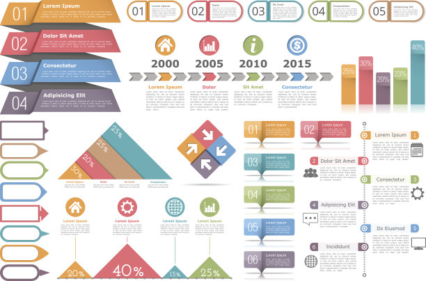 信息图表元素集图片下载