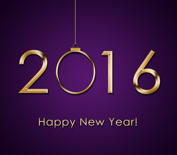 悬挂球，2016年新年快乐图片下载