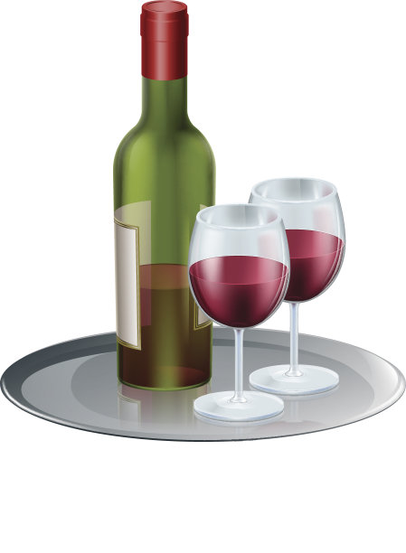 红酒瓶和玻璃杯图片下载