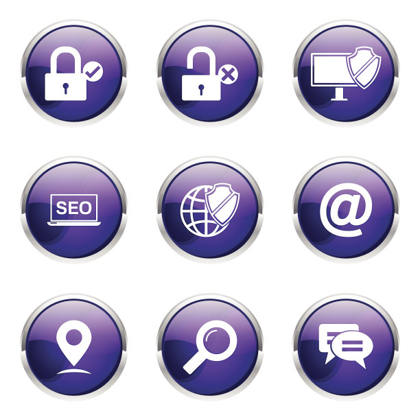 SEO互联网标志紫色矢量按钮图标设计集3图片下载