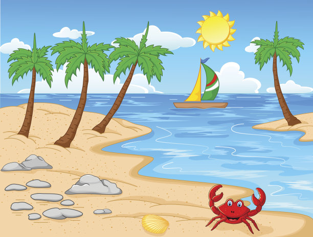 沙滩矢量图素材ID：121526920