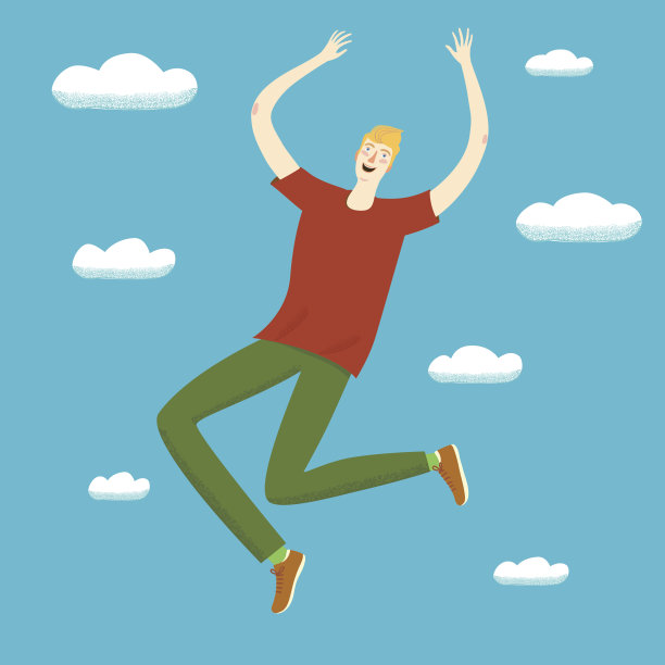 美丽快乐的女孩跳跃图片下载