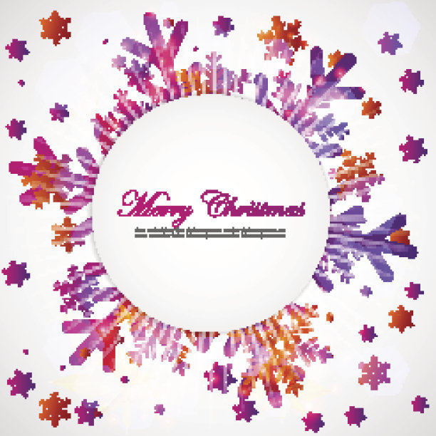 抽象的圣诞背景。彩色雪花在灰色的背景。向量图片下载