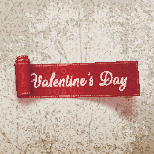 情人节现实卷轴纺织缎带图片下载