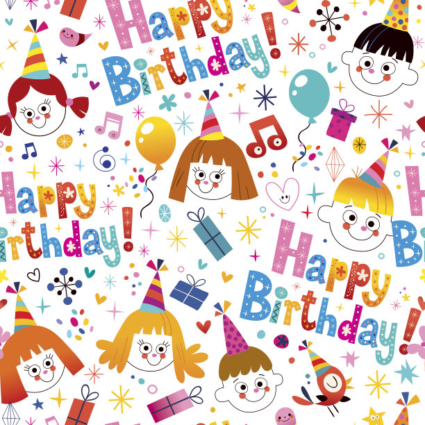 生日快乐无缝图案图片下载