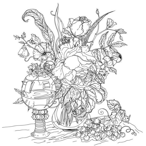 带花的静物图片下载