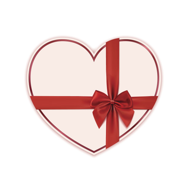 纸心与红丝带和一个蝴蝶结图片下载