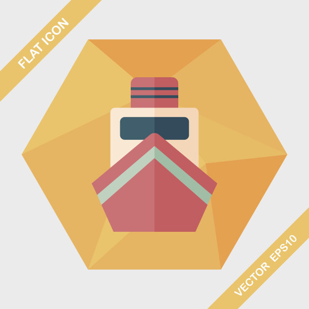 中国新年男孩长影子扁平图标，eps10图片下载