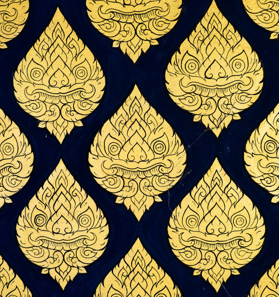 传统的泰国风格绘画艺术。在泰国的寺庙图片下载