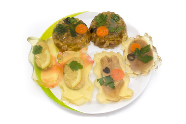 肉冻放在盘子里图片下载