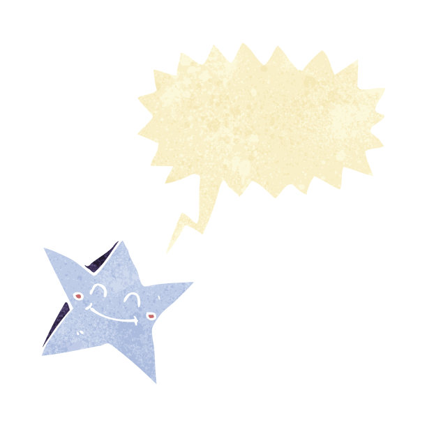 卡通快乐的明星人物与讲话泡泡图片下载