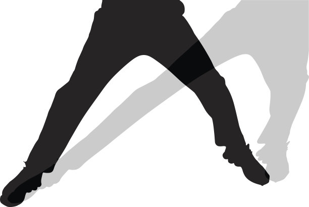 男性脚的矢量轮廓。图片下载