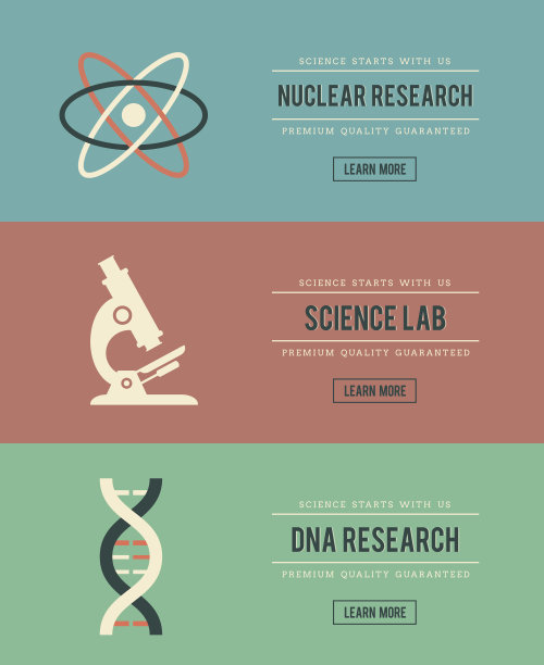 一套古老的科学相关的横幅图片下载