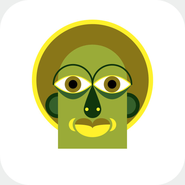 图形矢量插图，人物肖像孤立在白色，图片下载