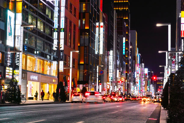 东京银座的夜景图片下载