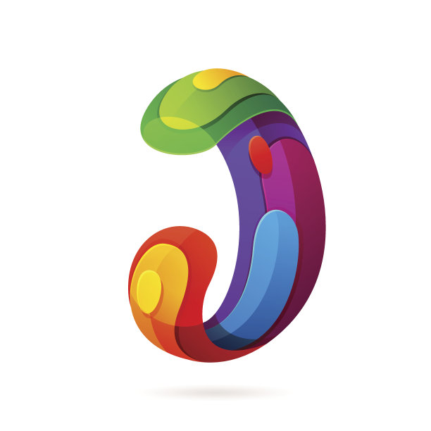 字母卷带彩色喷溅图标。图片下载