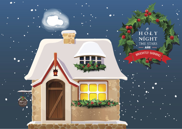 白雪覆盖的旧农舍图片下载