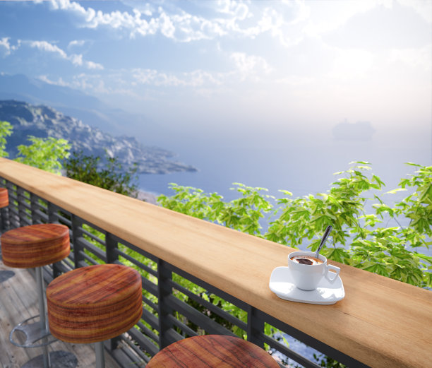 海景和座位度假概念背景图片下载