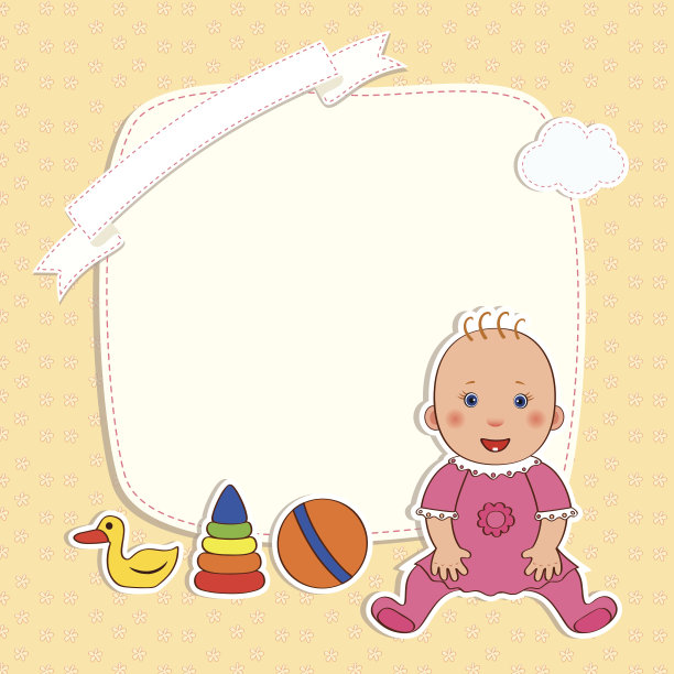 有玩具和框架的小女孩图片下载