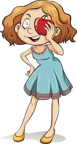 拿着苹果的女孩图片下载