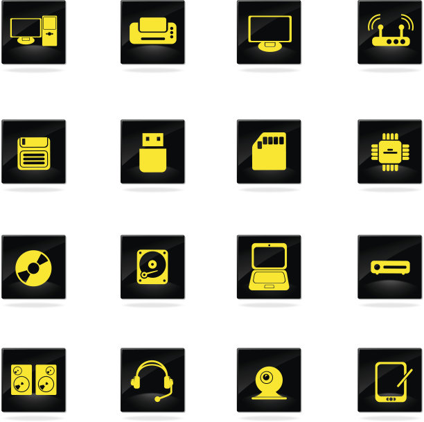 计算机设备简单的矢量图标图片下载