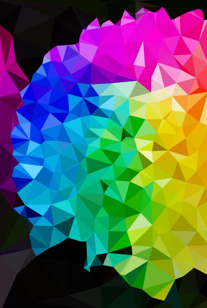 花多边形镶嵌。三角形低聚风格。图片下载