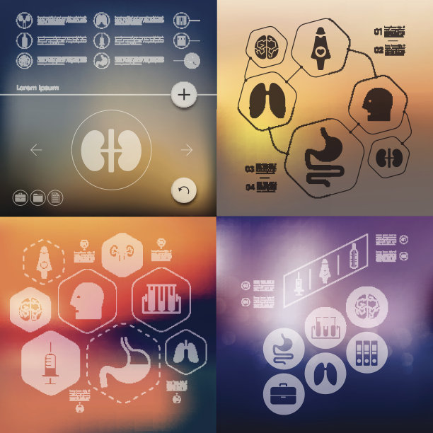 无聚焦背景的医学信息图表图片下载