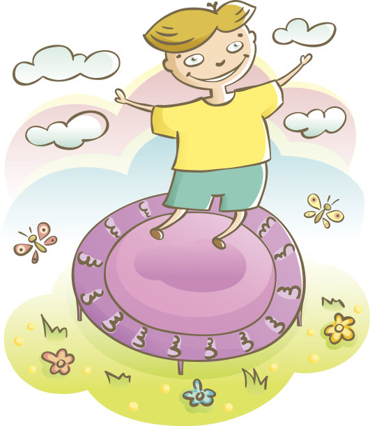 男孩和蹦床图片下载
