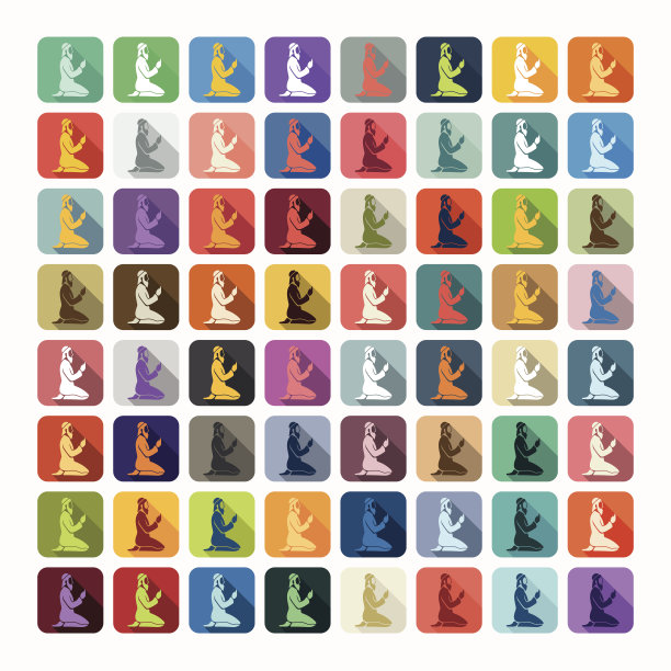 扁平风格穆斯林图片下载