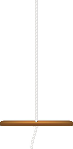 木制秋千挂在白色的绳子上图片下载