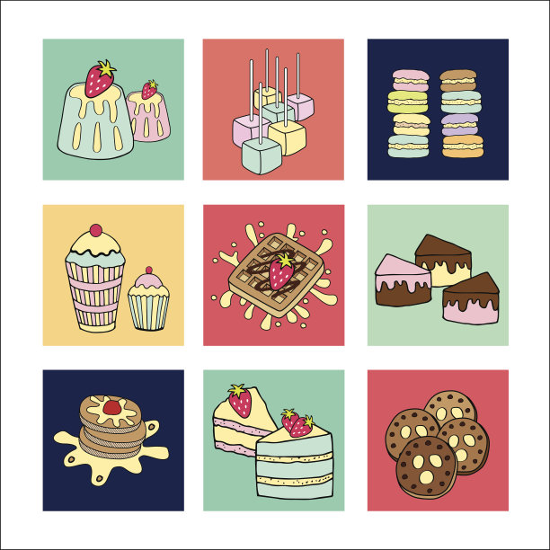 面包店涂鸦菜单图标广场图片下载