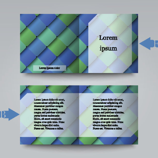 带有抽象背景的宣传册模板。图片下载