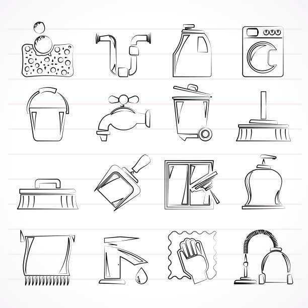 清洁和卫生图标图片下载