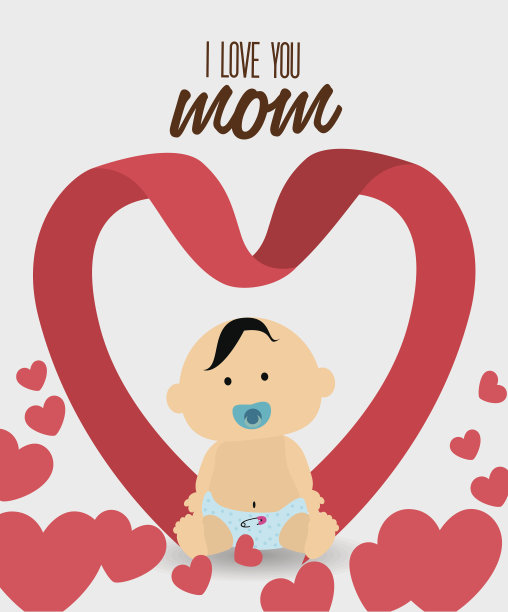 母亲节设计，矢量插图。图片下载