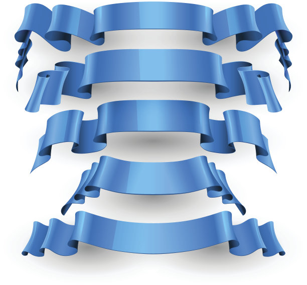 蓝色光滑矢量色带集素材图片