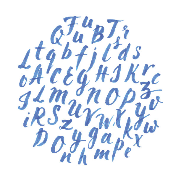 手绘复古字母表图片下载